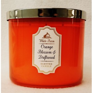 1 Bath Body Works ORANGE BLOSSOM & DRIFTWOOD Large Scented 3-Wick Candle 14.5 oz 667543441747  122446439611